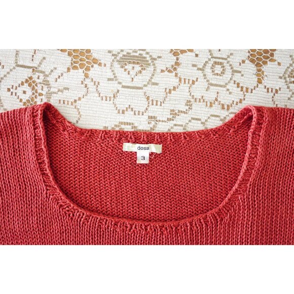 Dosa Amaranth Pink Linen Knit Long Sleeve Sweater size 3 US Large - Picture 5 of 5